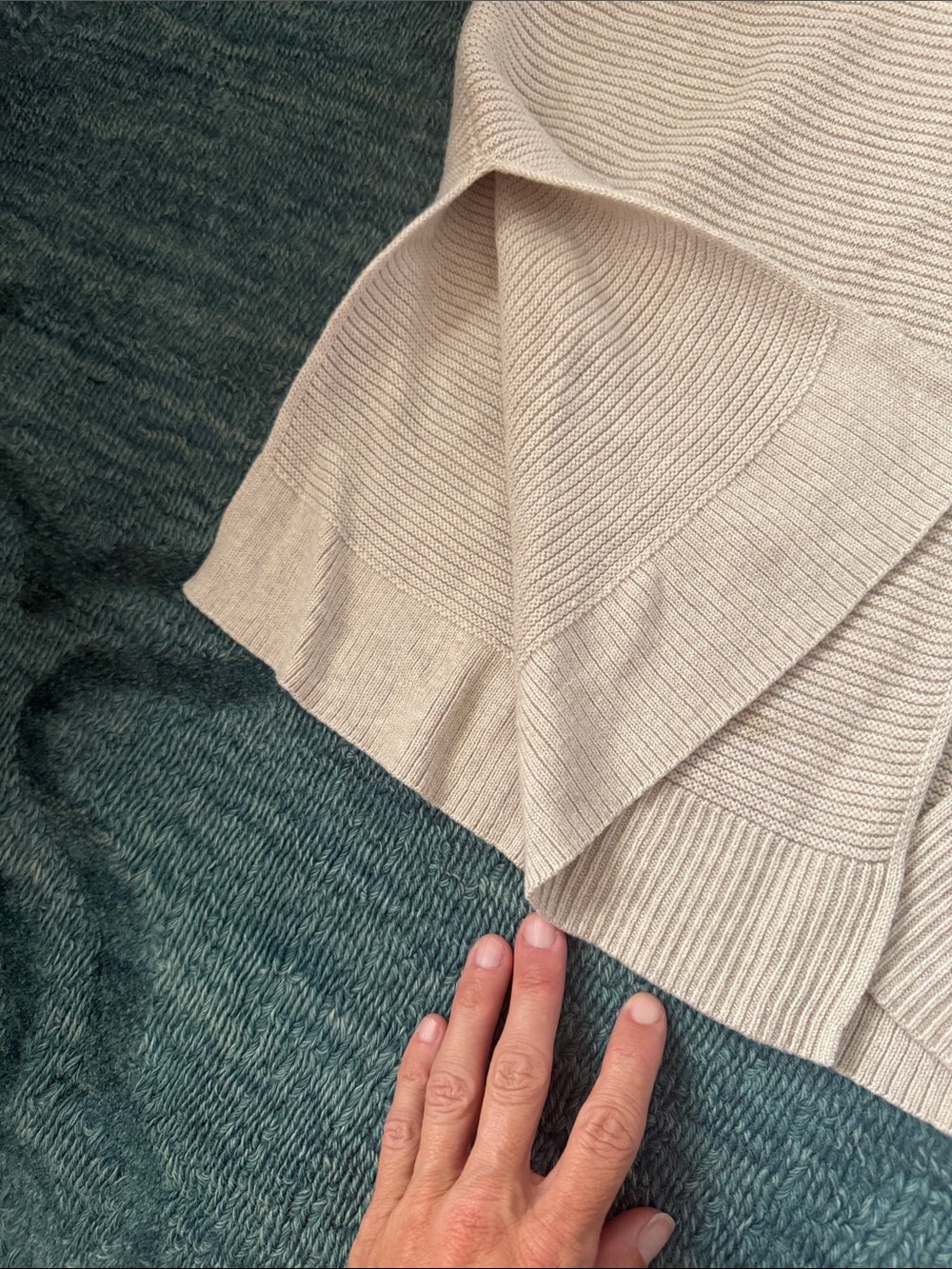 GAP Open-Front Ribbed Cardigan - Light Beige - Picture 4 of 4